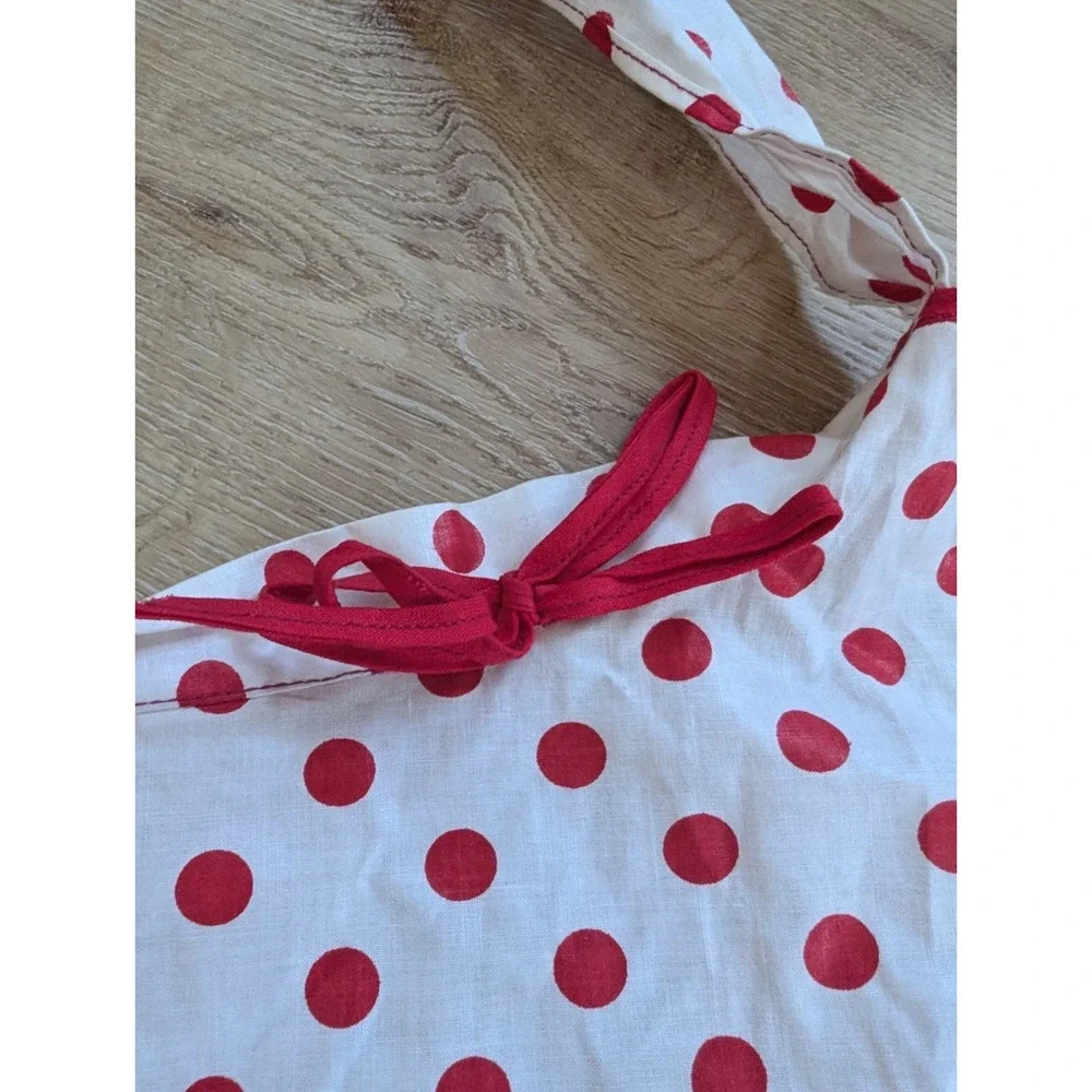 Retro‎ Valentine's Half Waist Kitchen Hostess Apron Red Polka Dots